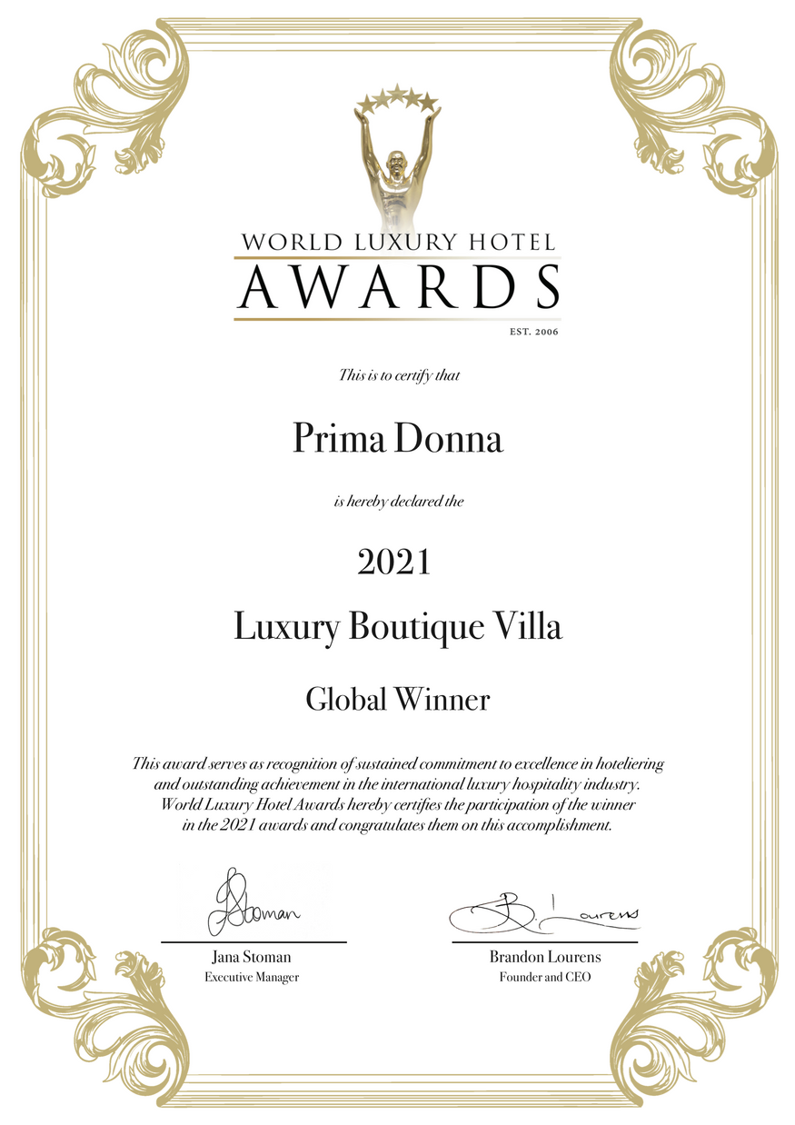 World’s Most Luxury Boutique Villa Award