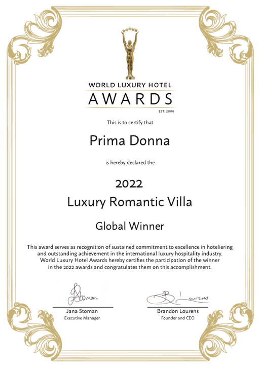 World’s Most Luxurious Romantic Villa Award